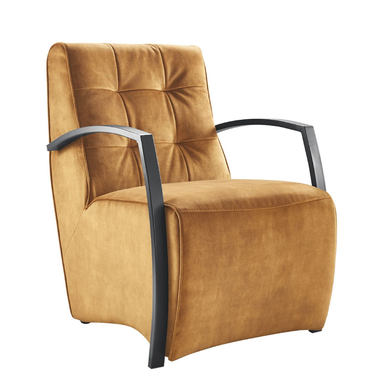 Fauteuil Metal cognac