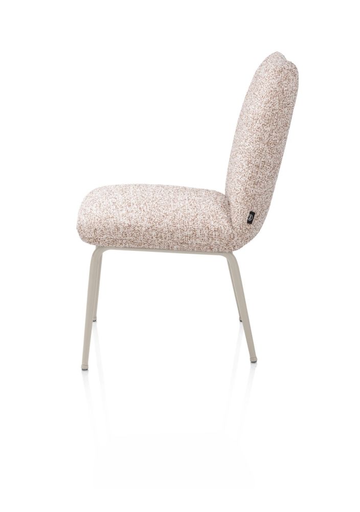 Bovina, eetkamerstoel - stof Luton + nosag - frame crème - koper