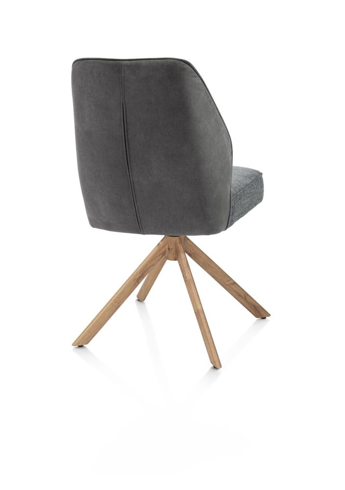 Bell, eetkamerstoel - eikenprint frame - draaibaar - pocket - combi Calabria/Vada