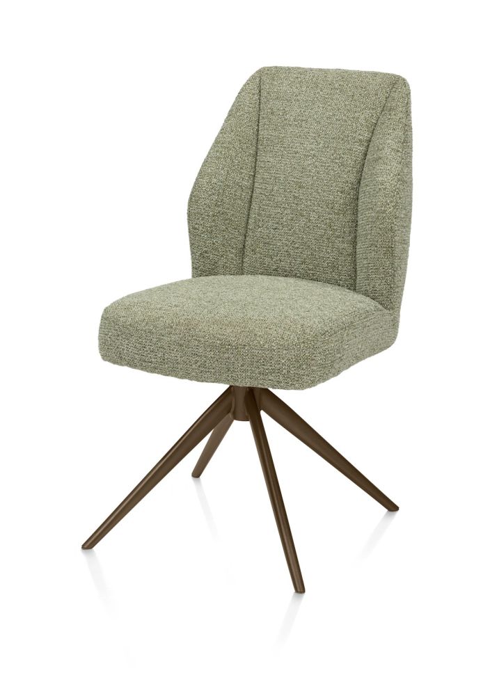 Baya, eetkamerstoel - draaibaar - steelbrown - pocketvering - stof Sevilla - Olijf