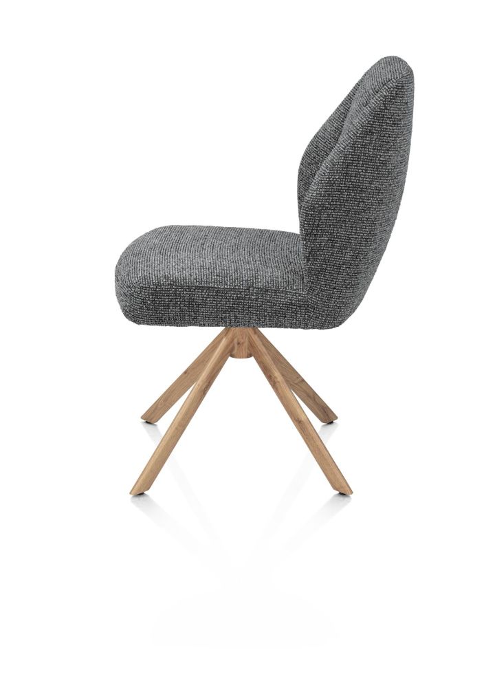 Baya, eetkamerstoel - draaibaar - naturel - pocketvering - stof Sevilla - Antraciet