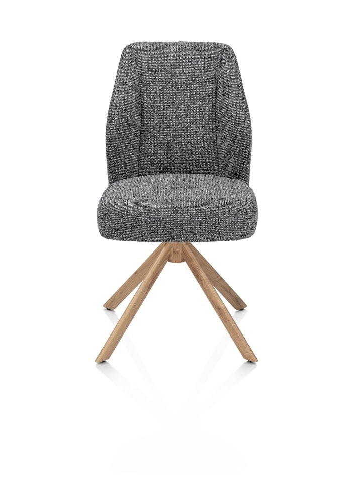 Baya, eetkamerstoel - draaibaar - naturel - pocketvering - stof Sevilla - Antraciet