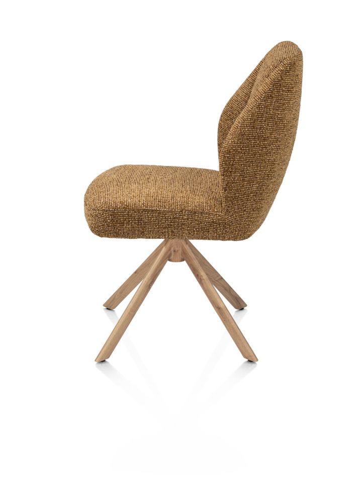 Baya, eetkamerstoel - draaibaar - naturel - pocketvering - stof Sevilla - Okergeel