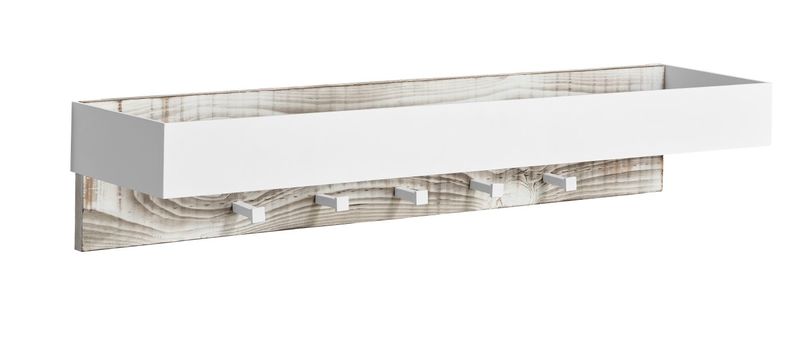 Alunzio-2 kapstok wit staal, hout vintage wit