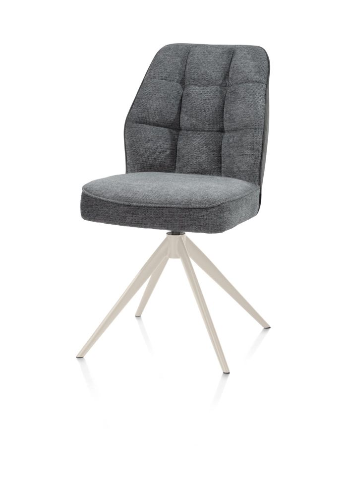 Bell, eetkamerstoel - creme frame - draaibaar - pocket - Calabria/Vada - Antraciet