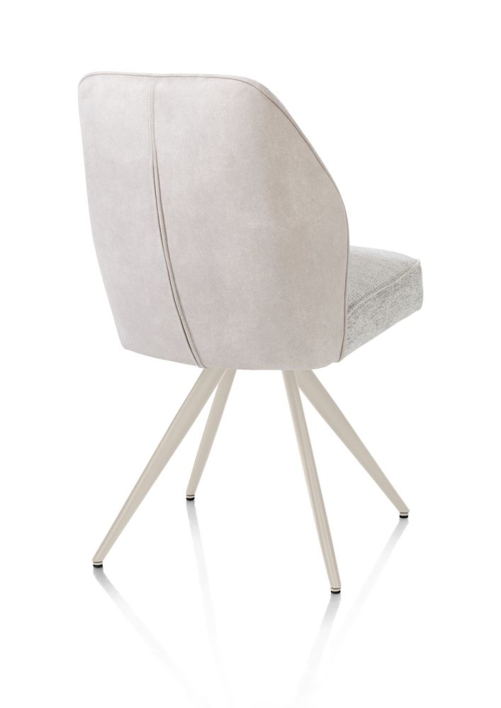 Bell, eetkamerstoel - creme frame - pocket - combi Calabria/Vada - Kiezel