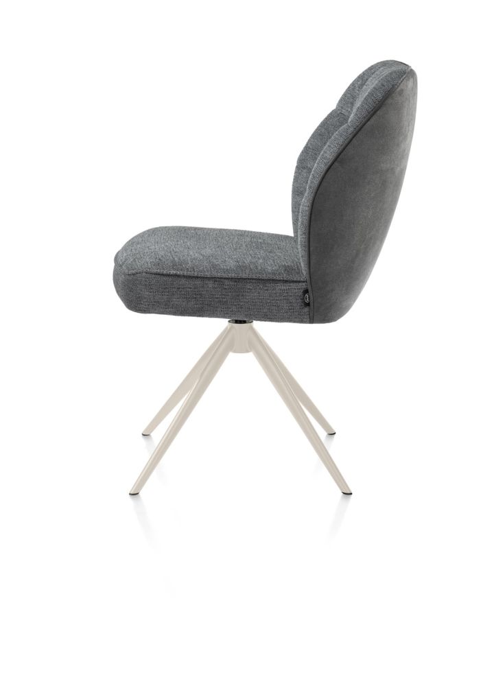 Bell, eetkamerstoel - creme frame - draaibaar - pocket - Calabria/Vada - Antraciet