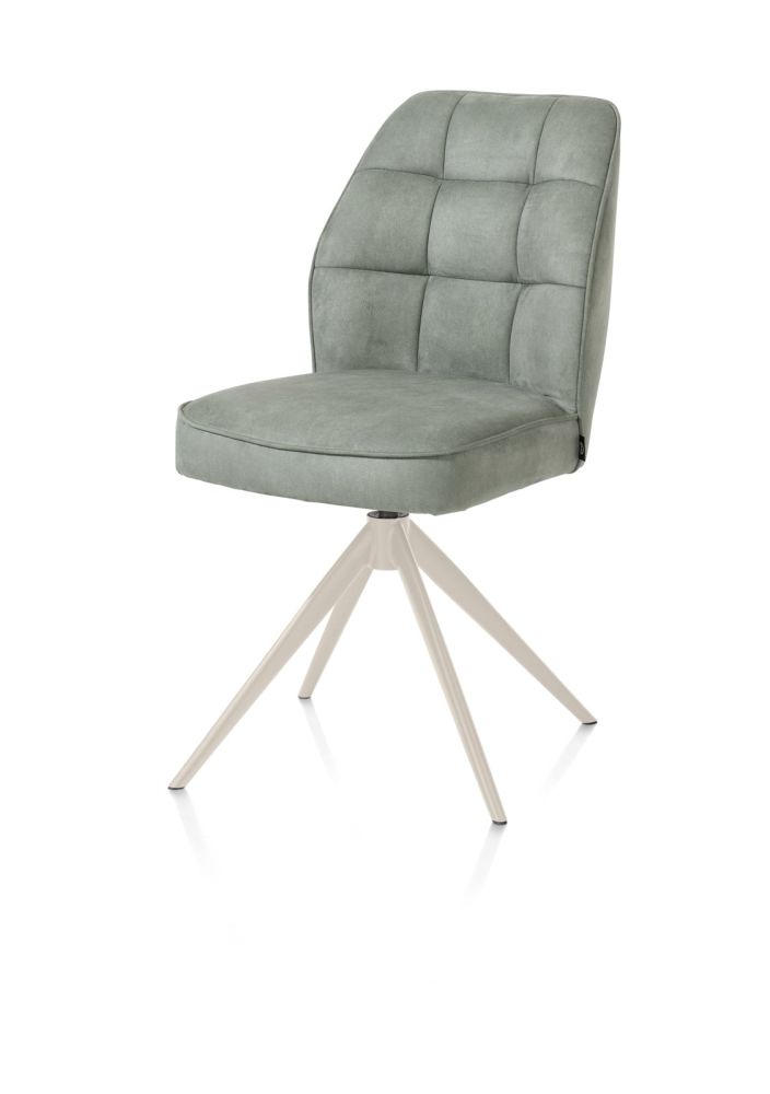 Bell, eetkamerstoel - creme frame - draaibaar - pocket - stof Calabria - Olijf