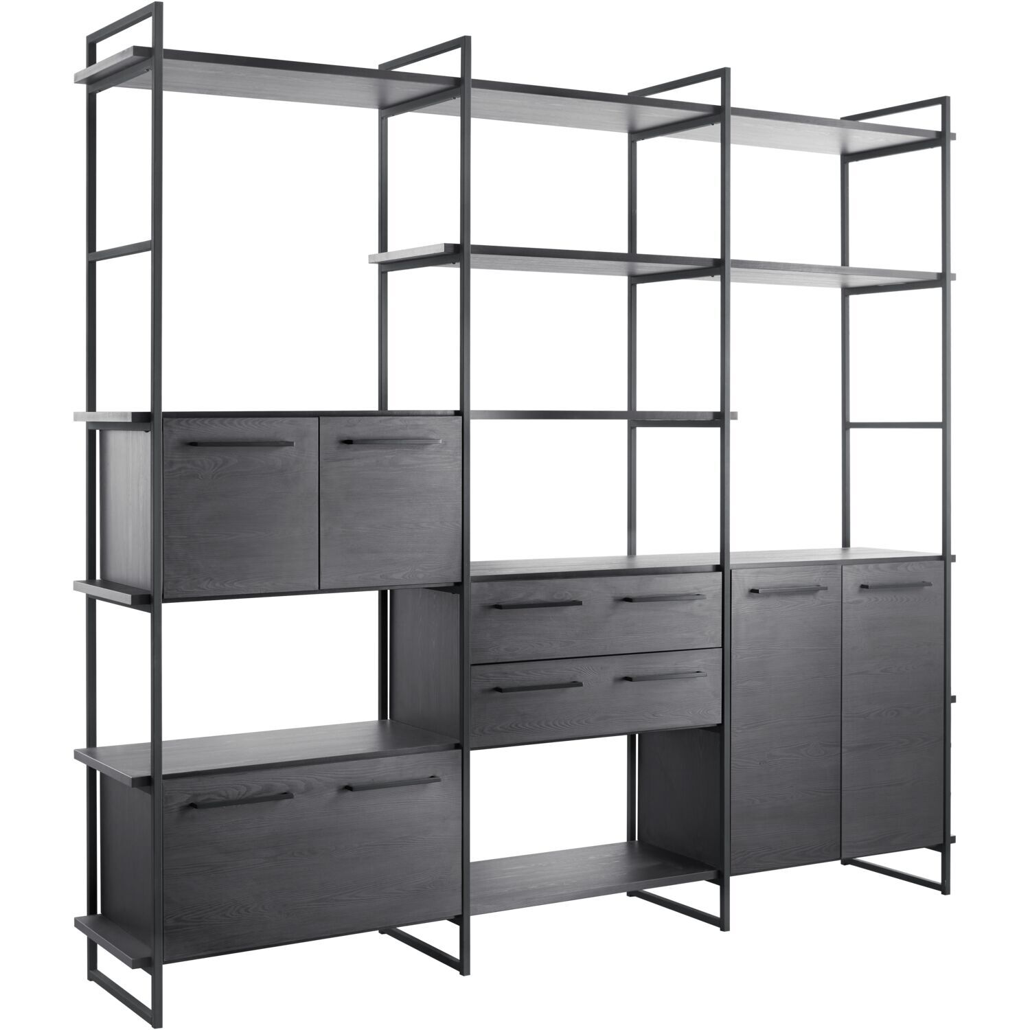 Wandkast Sistema 226x244x45 cm zwart