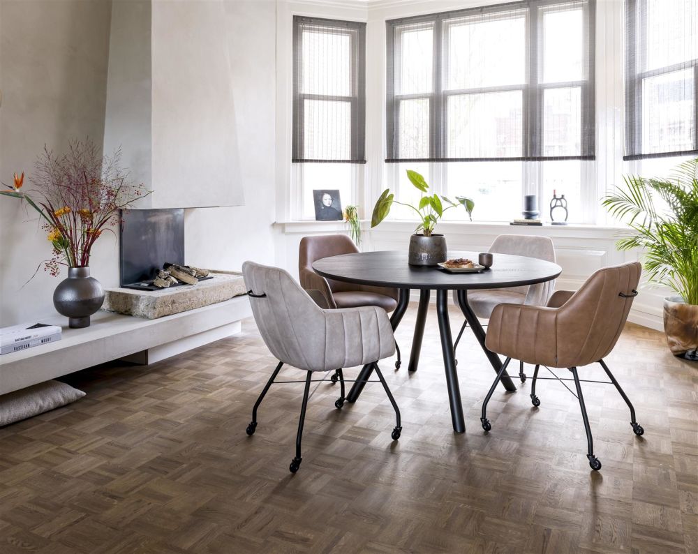 Arvada, bartafel 125 cm, rond, 4 poot - Rough off black