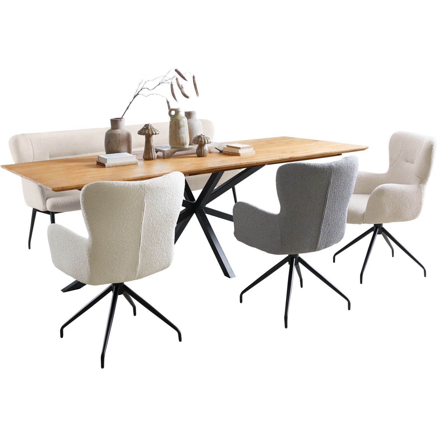Eettafel Aska 240x100 cm teak naturel brushed