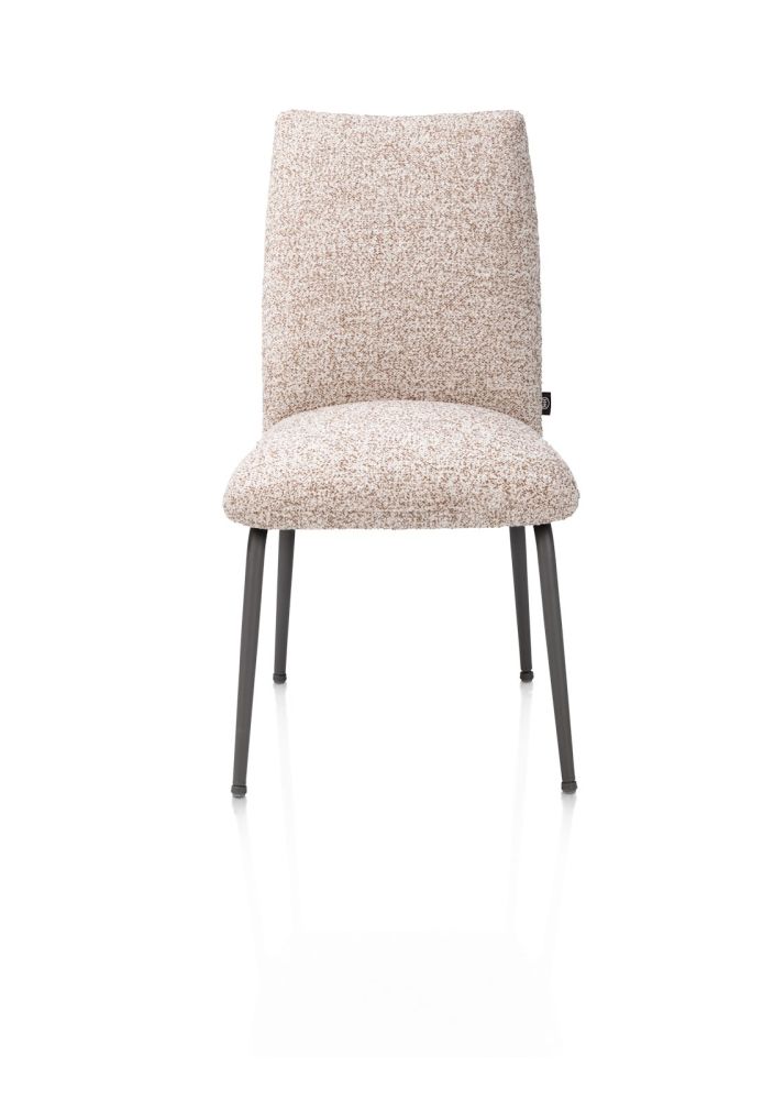 Bovina, eetkamerstoel - stof Luton + nosag - frame grafiet - koper
