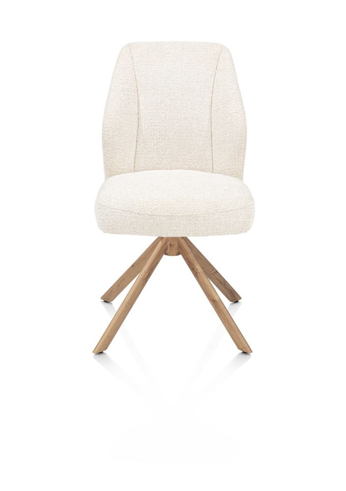 Baya, eetkamerstoel - draaibaar - naturel - pocketvering - stof Sevilla - Creme