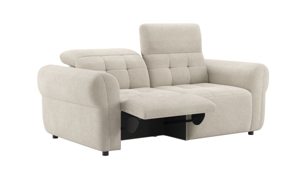 Bologna, 2-zits - fix rug - electrisch verstelbare voetsteun