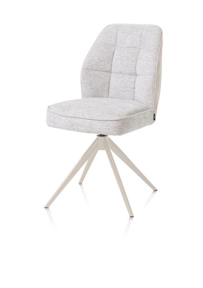 Bell, eetkamerstoel - creme frame - draaibaar - pocket - Calabria/Vada - Kiezel