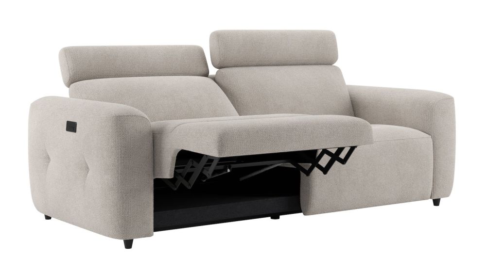 Rochelle, 3,5-zits - 2x elektrisch verstelbare voetensteun