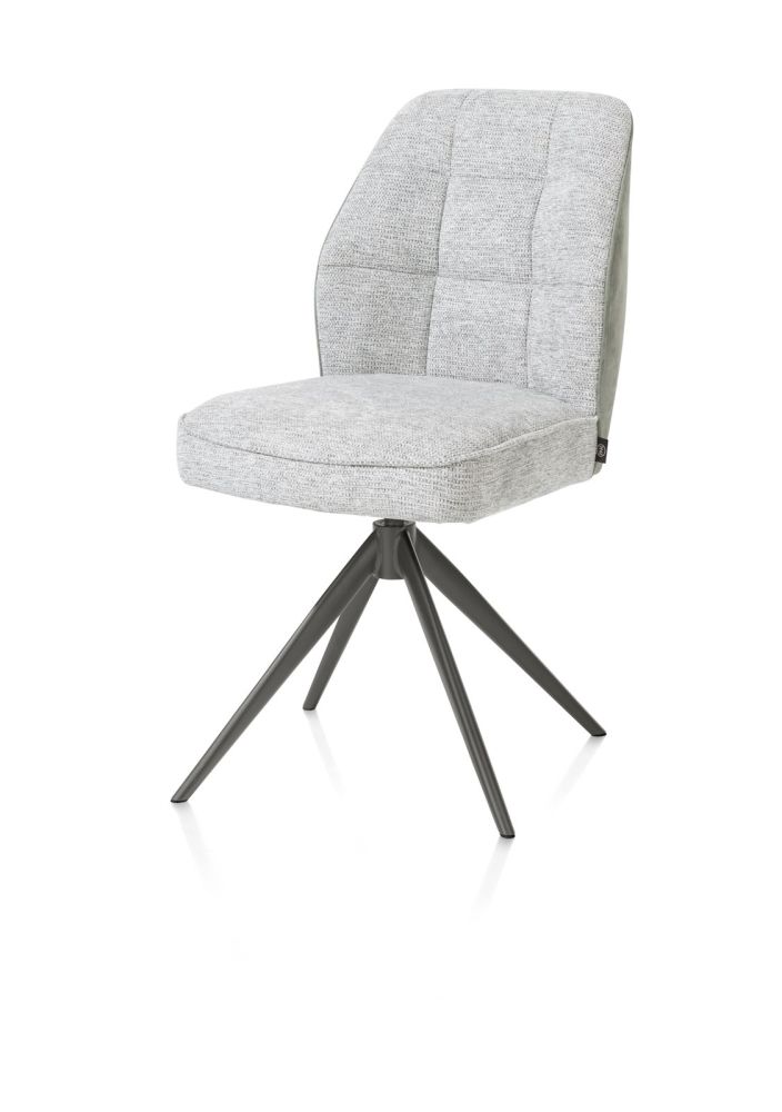 Bell, eetkamerstoel - graphiet frame - draaibaar - pocket - combi Calabria / Vada - Olijf