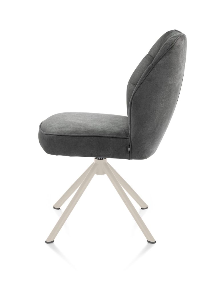 Bell, eetkamerstoel - creme frame recht - draaibaar - pocket - stof Calabria