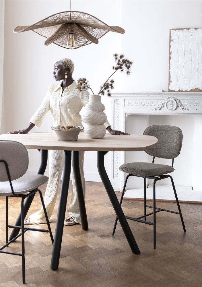 Arvada, bartafel 125 cm. - rond - centrale poot kort - natural