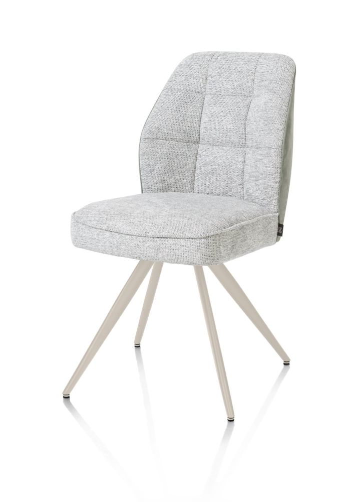 Bell, eetkamerstoel - creme frame - pocket - combi Calabria/Vada - Olijf
