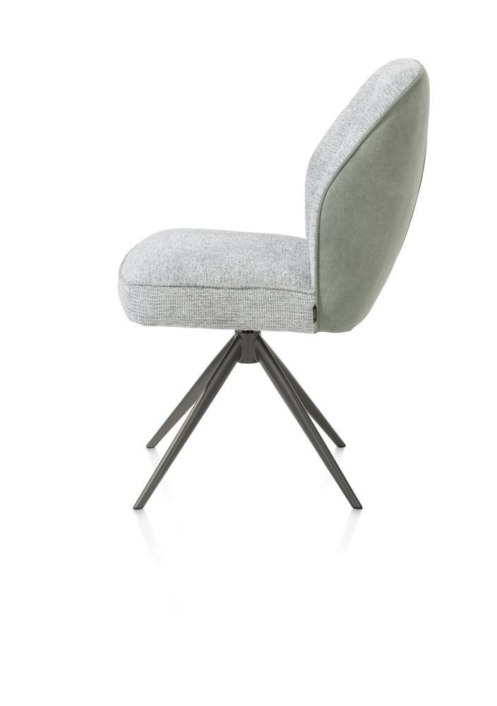 Bell, eetkamerstoel - graphiet frame - draaibaar - pocket - combi Calabria / Vada - Olijf