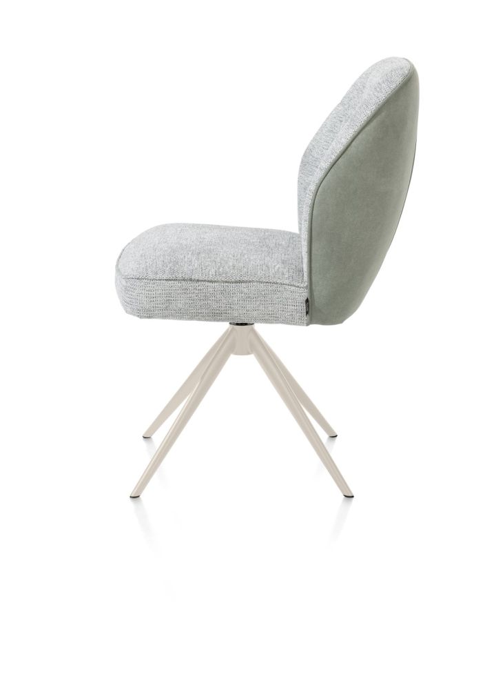 Bell, eetkamerstoel - creme frame - draaibaar - pocket - Calabria/Vada - Olijf