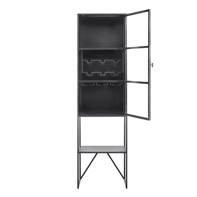 Vitrinekast Orizone (52 cm) zwart metaal