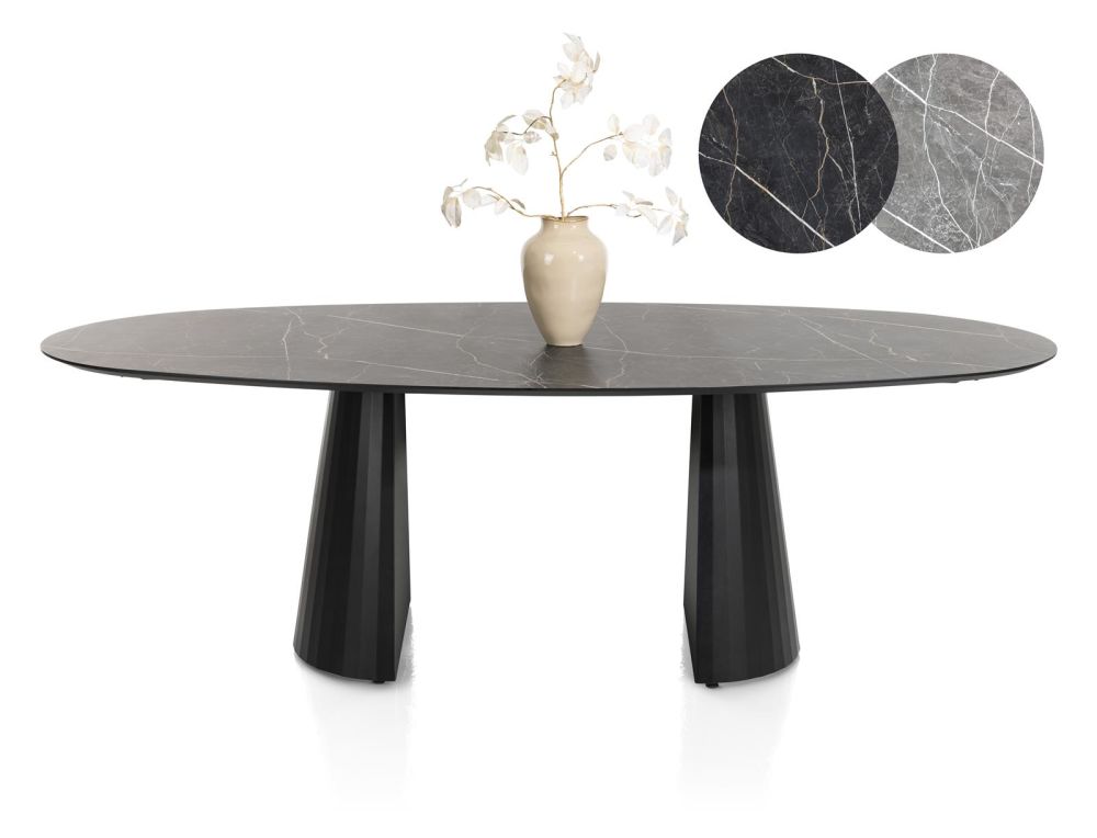 Arabax, eetkamertafel - ellips - 240 x 120 cm - Lichtgrijs Arabax, eetkamertafel - ellips - 240 x 120 cm - Lichtgrijs