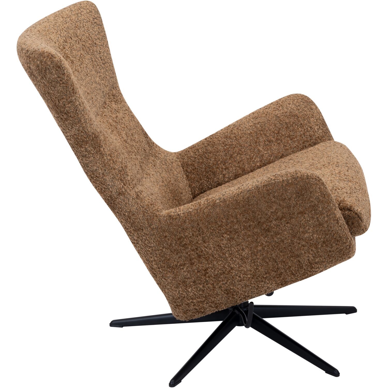 Draaifauteuil Alora met kantalfunctie bouclé bruin