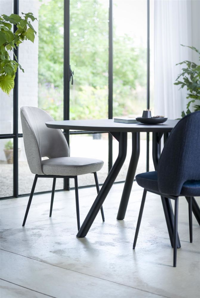 Arvada, bartafel 125 cm, rond, 4 poot - Rough off black