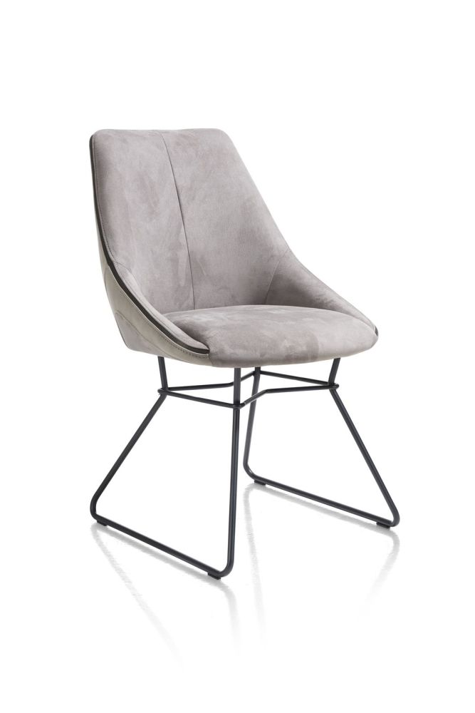 Arwen, eetkamerstoel zwart frame draadstaal + combi stof Savannah / Pala - charcoal Arwen, eetkamerstoel zwart frame draadstaal + combi stof Savannah / Pala - charcoal