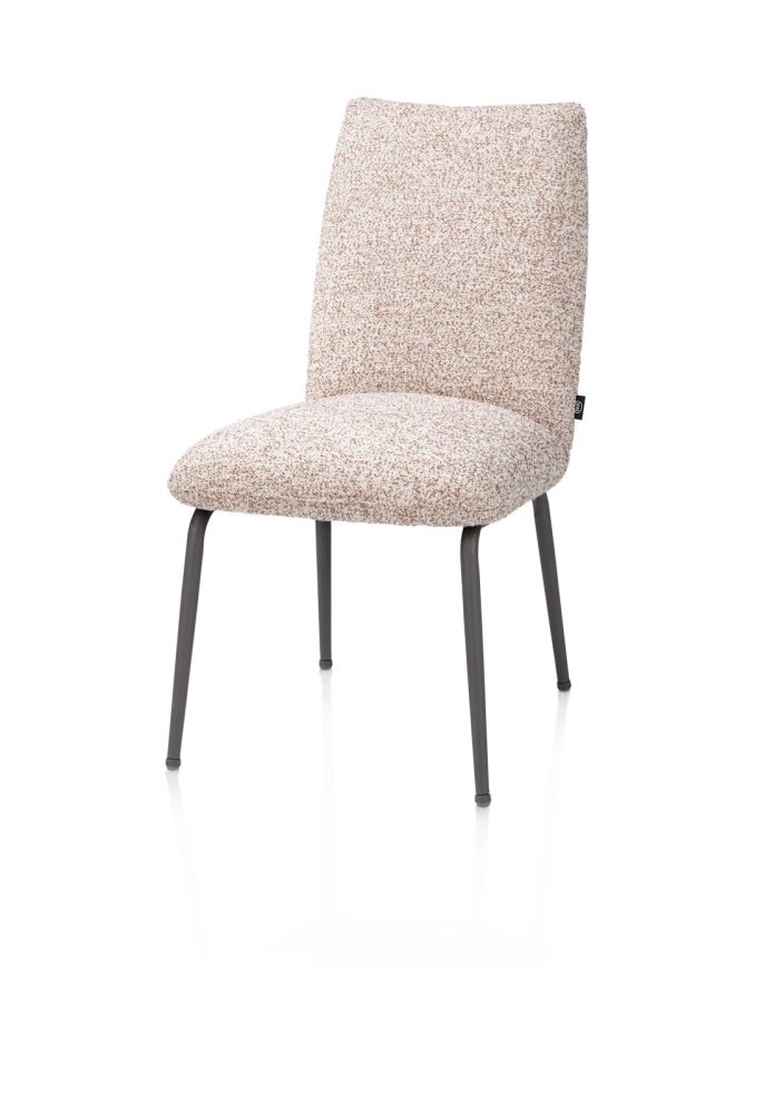 Bovina, eetkamerstoel - stof Luton + nosag - frame grafiet - koper