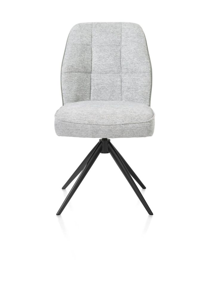 Bell, eetkamerstoel - rough off black frame - draaibaar - pocket - combi Calabria / Vada - Olijf