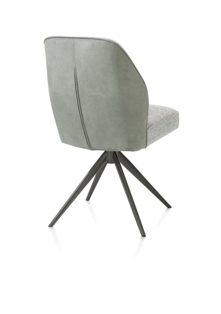 Bell, eetkamerstoel - graphiet frame - draaibaar - pocket - combi Calabria / Vada - Olijf