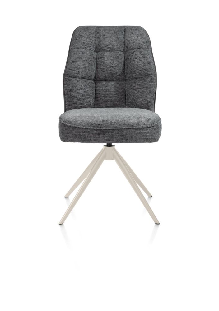 Bell, eetkamerstoel - creme frame - draaibaar - pocket - Calabria/Vada - Antraciet