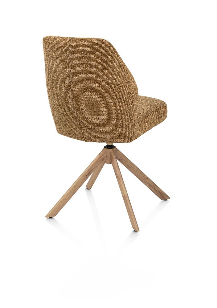 Baya, eetkamerstoel - draaibaar - naturel - pocketvering - stof Sevilla - Okergeel