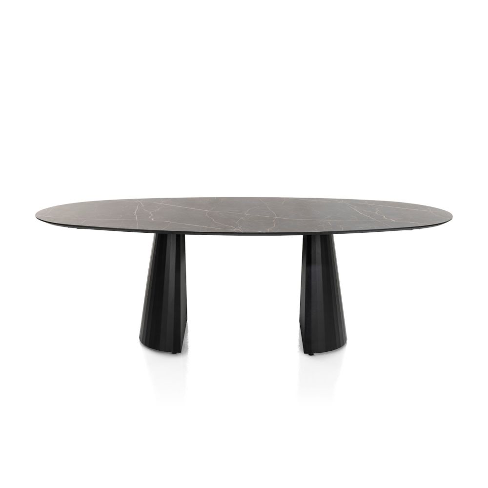 Arabax, eetkamertafel - ellips - 240 x 120 cm - Onyx