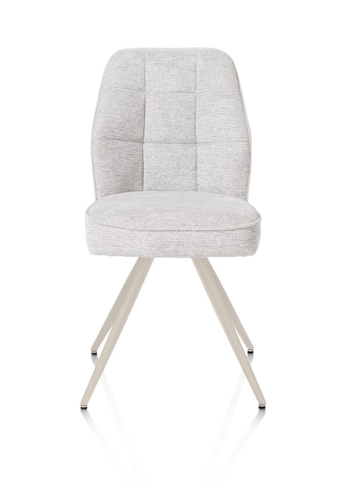 Bell, eetkamerstoel - creme frame - pocket - combi Calabria/Vada - Kiezel