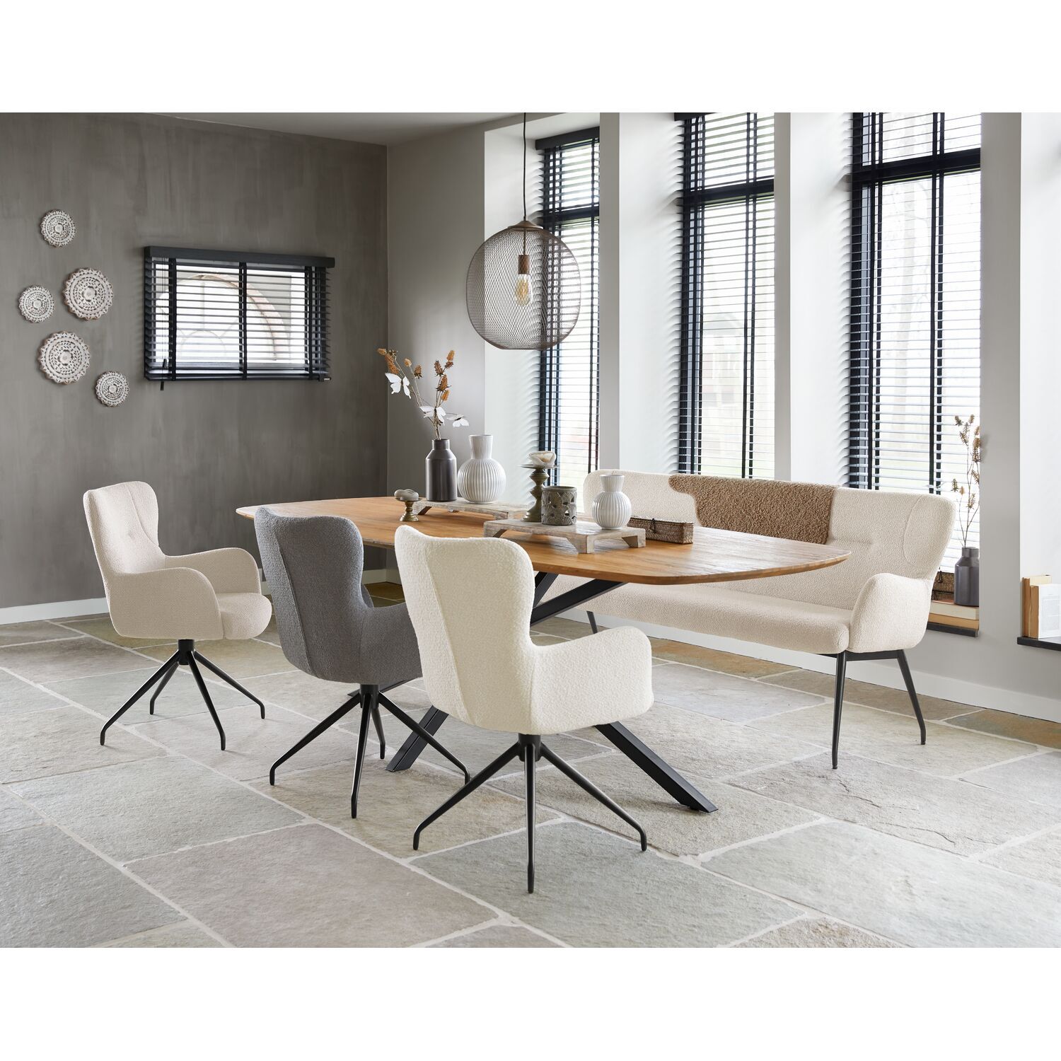 Eettafel Aska 180x90 cm Deens ovaal teak naturel brushed