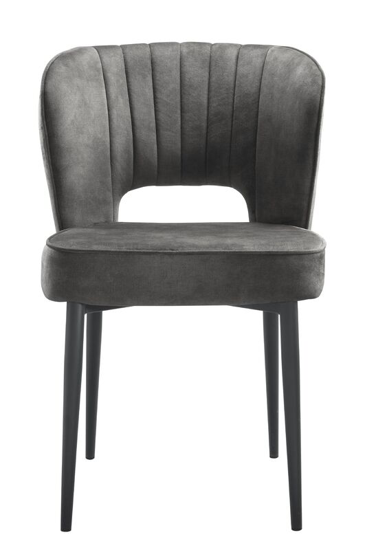 Bonanza eetstoel stof vintage velvet antraciet