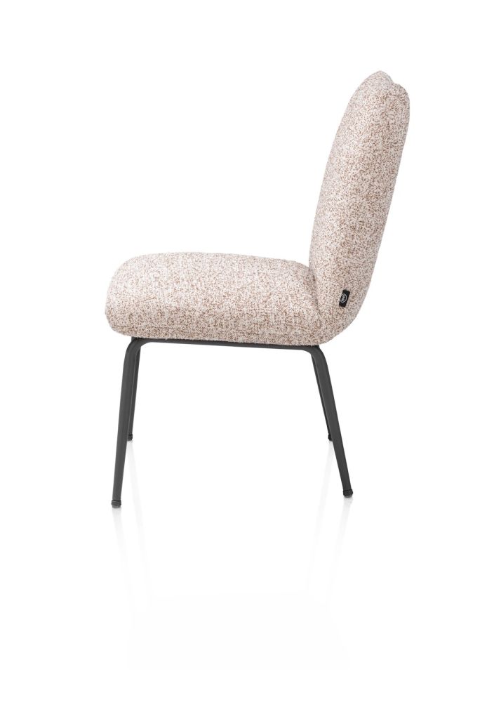 Bovina, eetkamerstoel - stof Luton + nosag - frame grafiet - koper