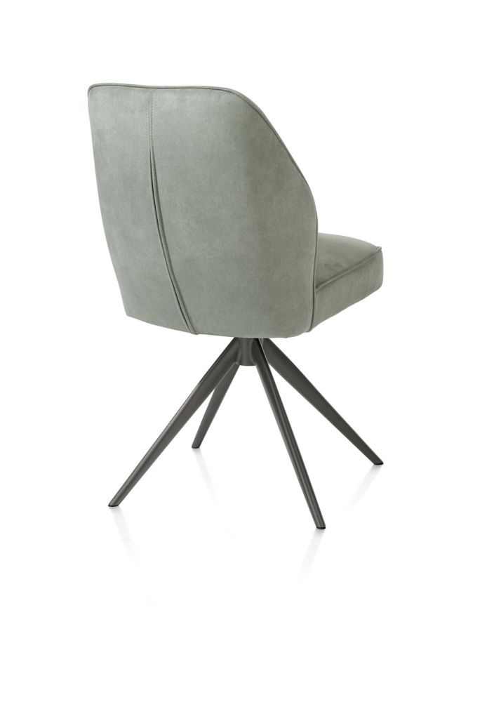 Bell, eetkamerstoel - graphiet frame - draaibaar - pocket - stof Calabria - Olijf