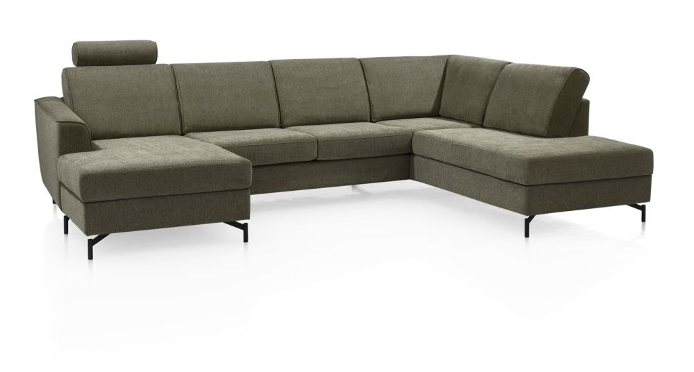 Alcona, 3-zits zonder armen inclusief longchair recht - links (1-arm)