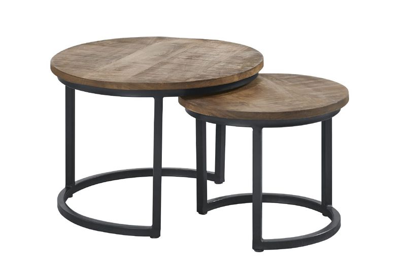 Foxford 10872 bijzettafel set, zw.metaal