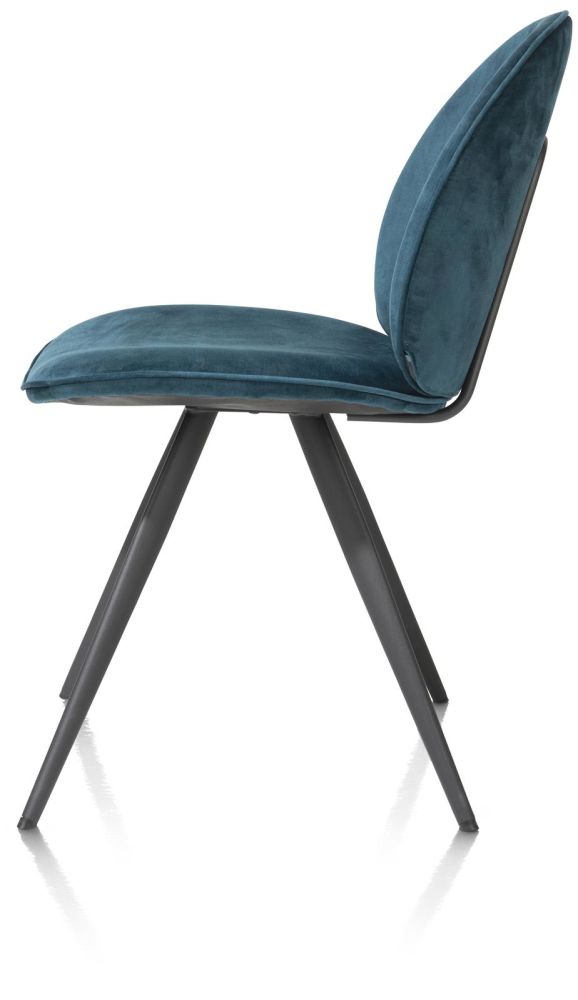 Aiko, eetkamerstoel - rough off black - stof Karese - Teal Aiko, eetkamerstoel - rough off black - stof Karese - Teal