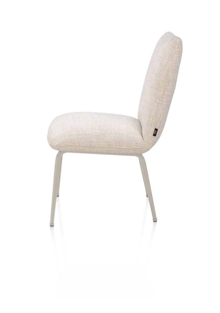 Bovina, eetkamerstoel - stof Luton + nosag - frame crème - Creme