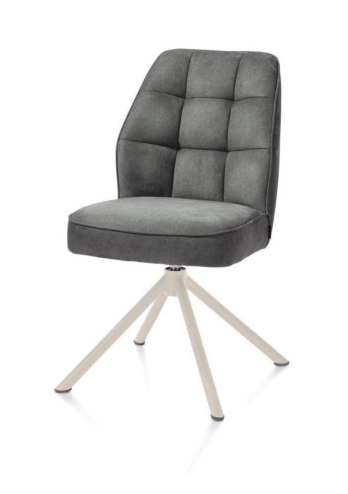 Bell, eetkamerstoel - creme frame recht - draaibaar - pocket - stof Calabria